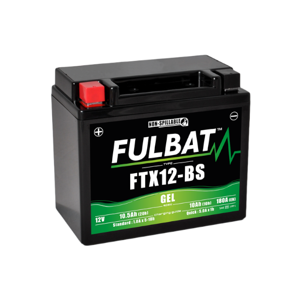 FULBAT Batteria Al Gel FTX12-BS / YTX12-BS 12V-10,5Ah Scooter E Moto BMW - CF MOTO - HONDA - PIAGGIO - GILERA - KAWASAKI - KYMCO - MALAGUTI - PEUGEOT - SUZUKI - SYM - TRIUMPH - YAMAHA