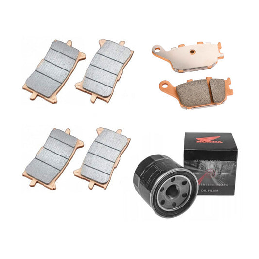 Honda Kit 2 Coppie Pastiglie Anteriori + 1 Coppia Pastiglie Posteriori + Filtro Olio CRF1000 AFRICA TWIN Ricambio Originale