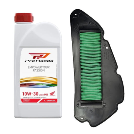 Honda Kit Tagliando Olio Motore 10w30 1LT + Filtro Aria SH 125-150 Ricambi Originali 17210K0RV00