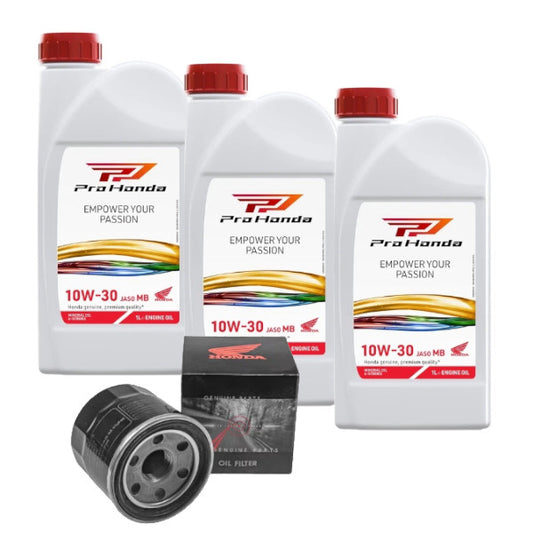 Honda Kit Tagliando Olio Motore 10w30 3lt + Filtro Olio Moto e Scooter Ricambio Originale 15410MCJ505
