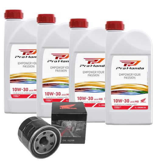 Honda Kit Tagliando Olio Motore 10w30 4lt + Filtro Olio X-ADV 750 - AFRICA TWIN - CB - CBR - NC - TRANSALP Ricambio Originale  15410MCJ505