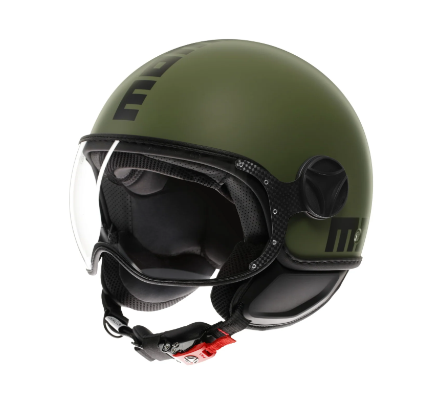 MOMODESIGN Casco Moto jet FGTR CLASSIC Mono E2206 Matt Military Verde Opaco