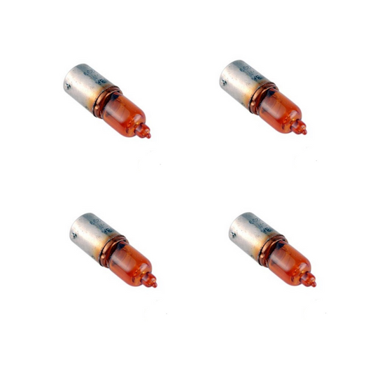 Kit 4 Lampadine 12V 6W BAX9S Alogena Arancio Scooter e Moto