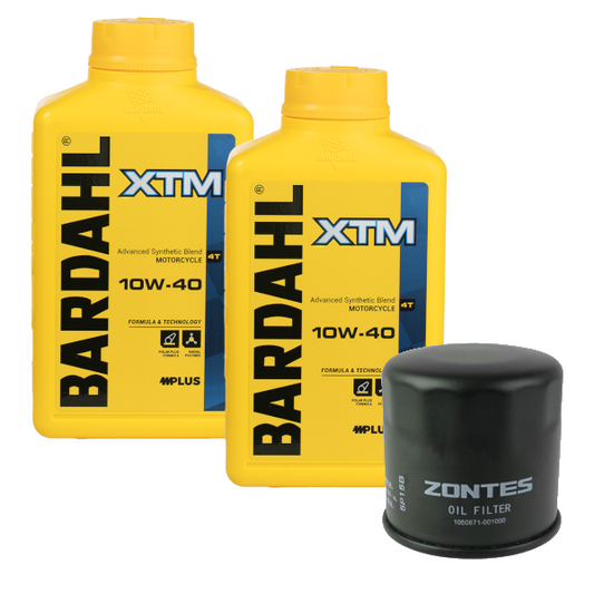 Kit Tagliando Zontes 350 - 368 G - D - E Olio Bardhal XTM 10W40 2lt + Filtro Olio Originale 1050871-006000
