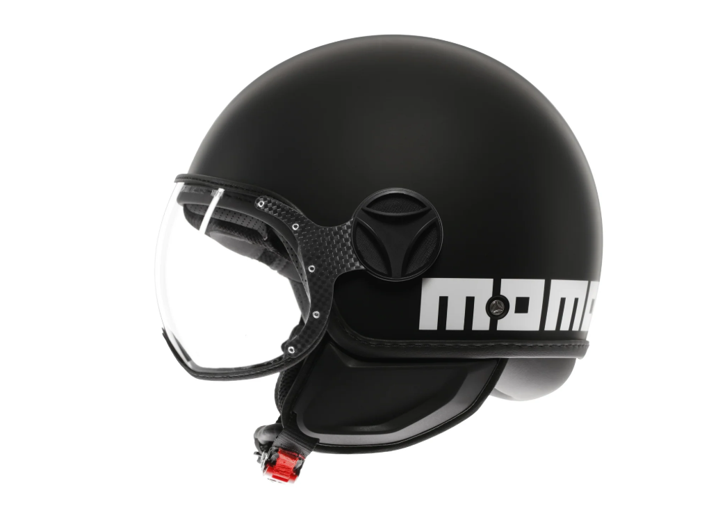 MOMODESIGN Casco Moto jet FGTR CLASSIC Mono E2206 Nero Opaco / Bianco