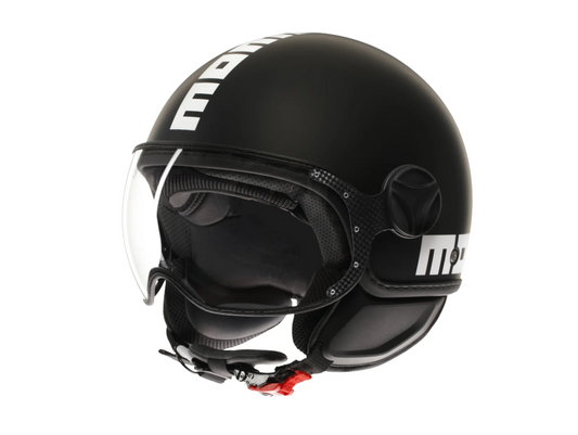 MOMODESIGN Casco Moto jet FGTR CLASSIC Mono E2206 Nero Opaco / Bianco