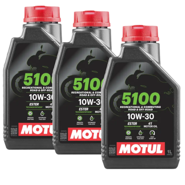 Motul Olio Motore 5100 10W30 4T 100% Sintetico Scooter e Moto 3lt
