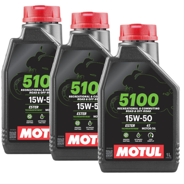 Motul Olio Motore 5100 15W50 4T 100% Sintetico Scooter e Moto 3lt