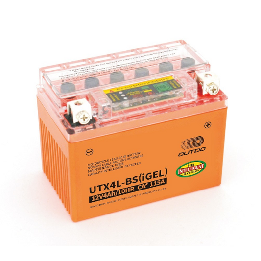 OUTDO Batteria iGEL UTX4L-BS 12V 4Ah Scooter E Moto HONDA - FANTIC - GILERA - HUSQVARNA - SYM - KEEWAY - KTM - KYMCO - PIAGGIO - RIEJU - SUZUKI - PGO -  MBK - YAMAHA