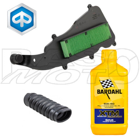 Kit Tagliando Piaggio Beverly 350 - Filtro Aria + Filtro Olio Originale + Olio Eni 15W50 (2 Litri)