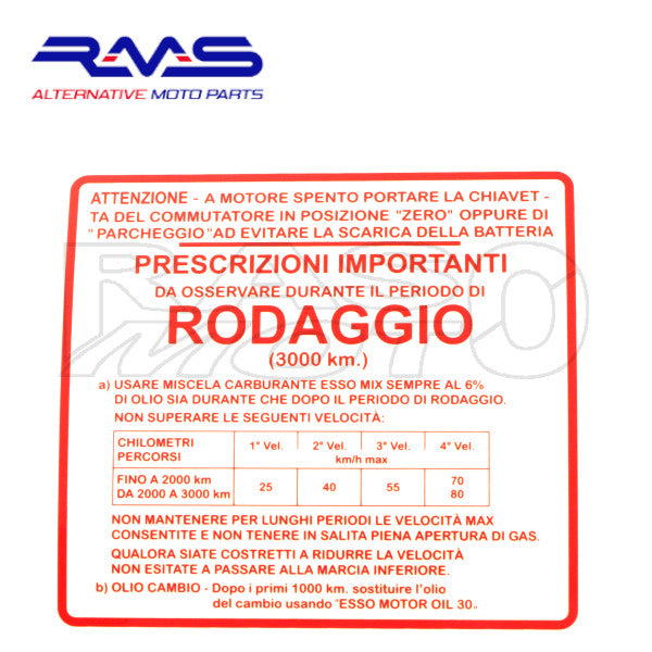 RMS Adesivo RODAGGIO Piaggio VESPA GS 150cc 610292M