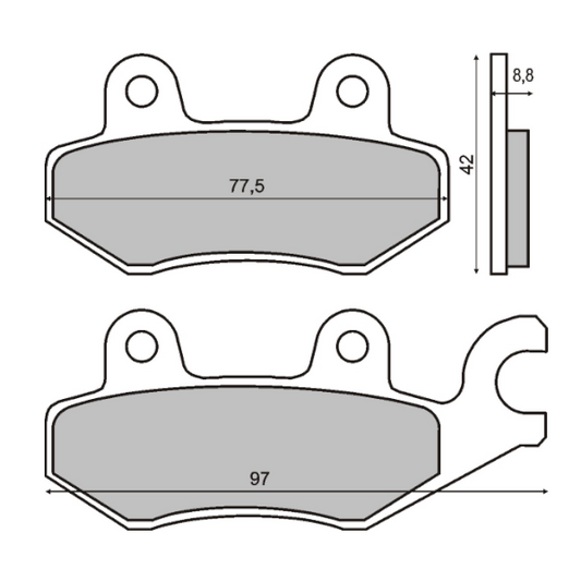 RMS Pastiglie Freno Organiche Honda SHADOW - VARADERO - Kymco AGILITY - DINK - PEOPLE - CF Moto UFORCE - Can-Am COMMANDER